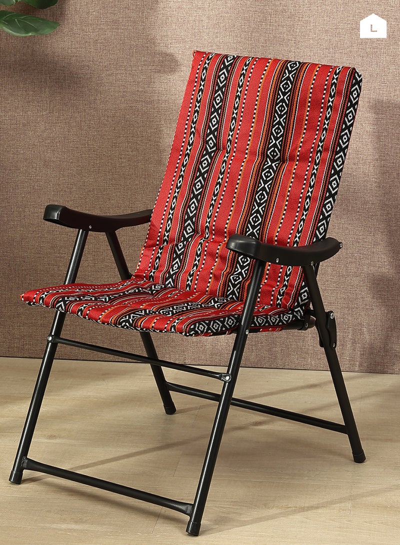 LAWAZIM Folding Travel and Camping Chair - Saudi heritage style -Lightweight Portable Folding Chair for Trip, Beach, Hiking, Fishing, Picnic, Backpacking - Ideal for Outdoor Use and Travel - Red - Image 5